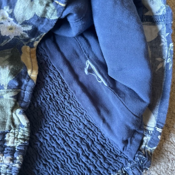 Abercrombie & Fitch Blue & Yellow Lemon Wide Strap Cinched Cami Top Size Medium - Picture 8 of 11